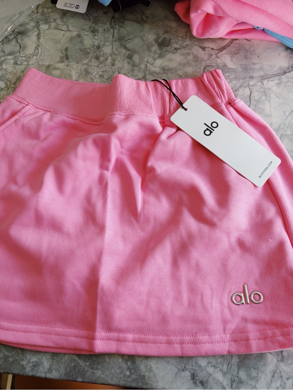 ALO Yoga Pink Mini Skirt with Logo